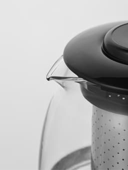 Заварочный чайник Доляна «Иллюзия», 700 мл, с металлическим ситом, стекло, чёрный