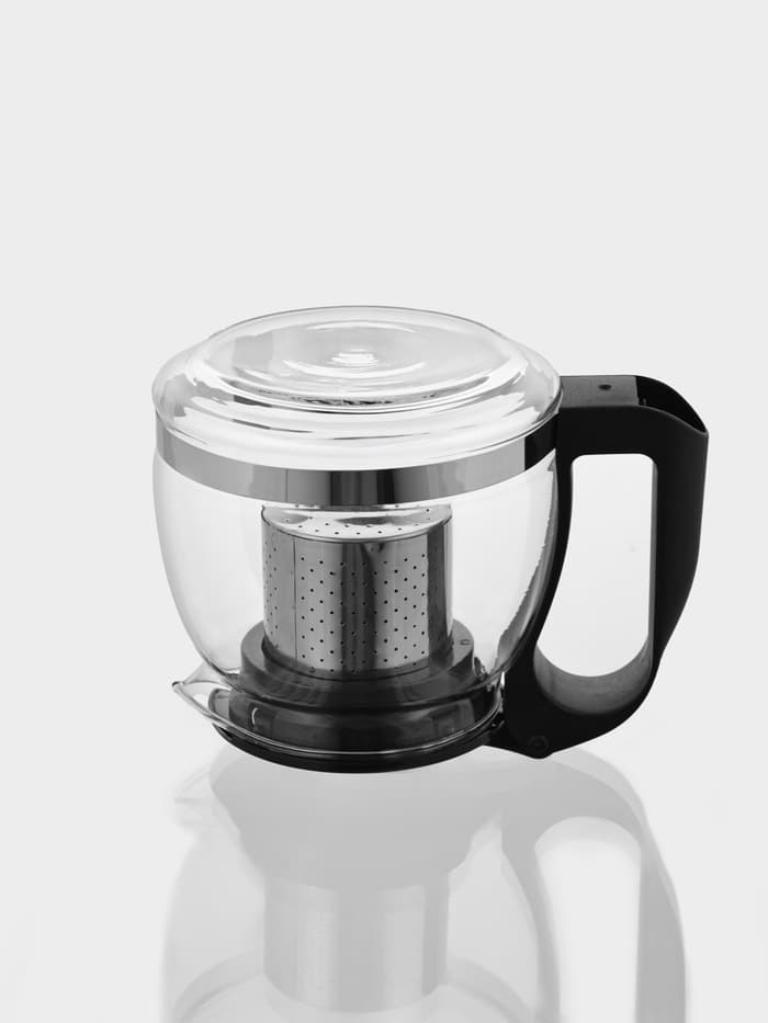 Заварочный чайник Доляна «Иллюзия», 700 мл, с металлическим ситом, стекло, чёрный