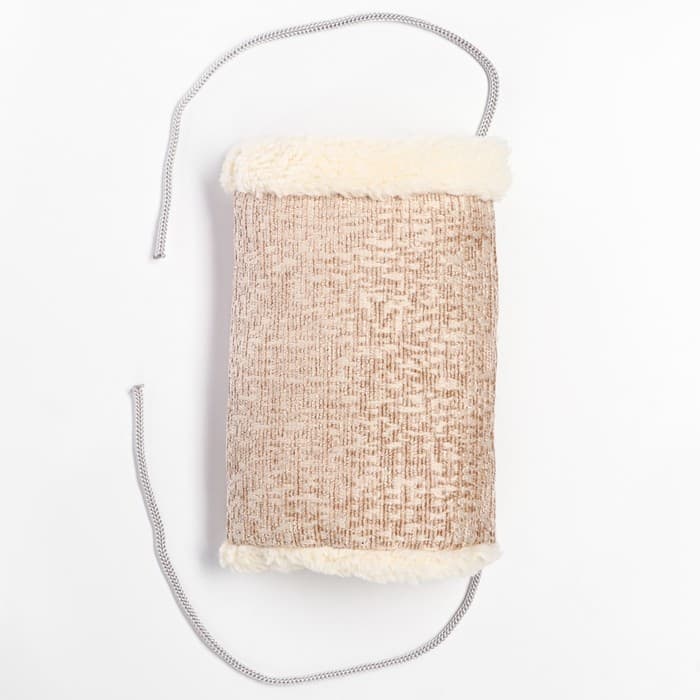 Подвесной туннель для грызунов, 19×12×13 см, искусственный мех, бежевый