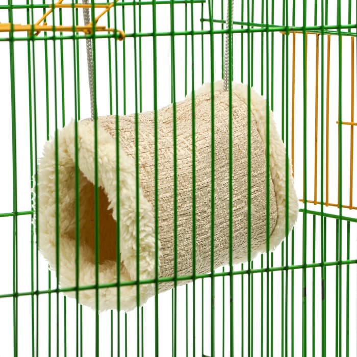 Подвесной туннель для грызунов, 19×12×13 см, искусственный мех, бежевый