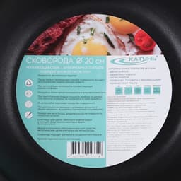 Сковорода Катунь «Общепит», d=20 см, толщина корпуса 0.6 мм, дно 3.5 мм, антипригарное покрытие, капсульное дно, индукция, AISI - 201