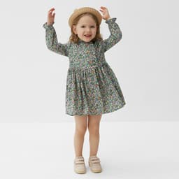 Платье на пуговицах для девочки MINAKU: Cotton collection, зелёное, рост 134-140 см