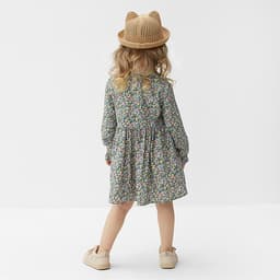 Платье на пуговицах для девочки MINAKU: Cotton collection, зелёное, рост 134-140 см