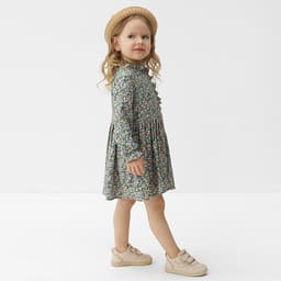 Платье на пуговицах для девочки MINAKU: Cotton collection, зелёное, рост 140-146 см