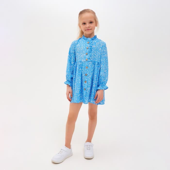 Платье для девочки MINAKU: Cotton collection, голубое, рост 92--98 см
