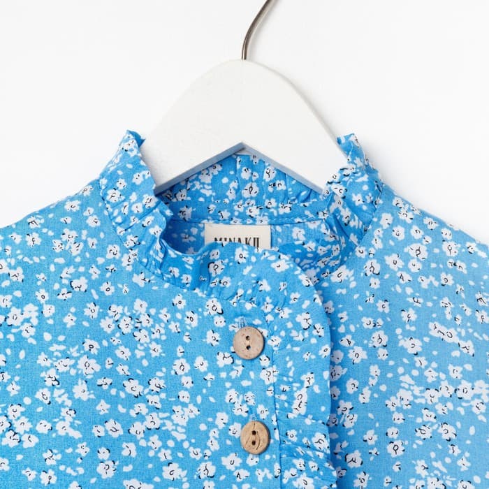 Платье для девочки MINAKU: Cotton collection, голубое, рост 92--98 см