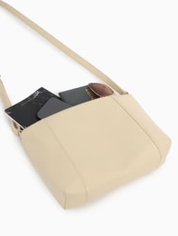 Сумка женская кросс-боди на молнии, 22×8×19 см, бежевая