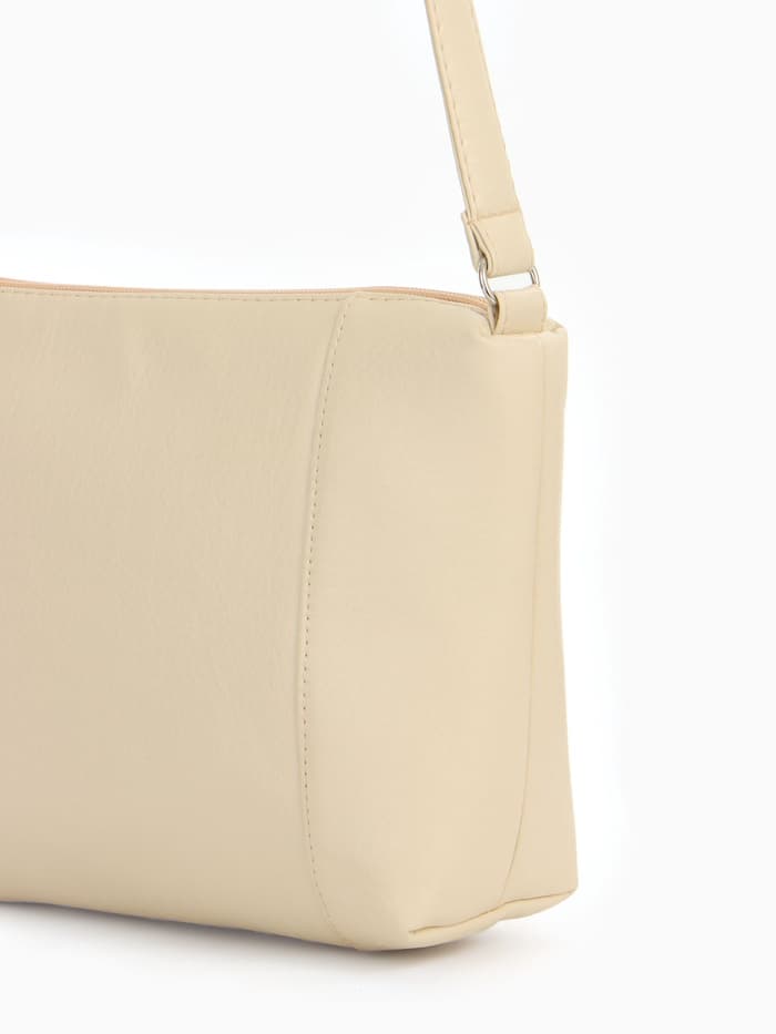 Сумка женская кросс-боди на молнии, 22×8×19 см, бежевая