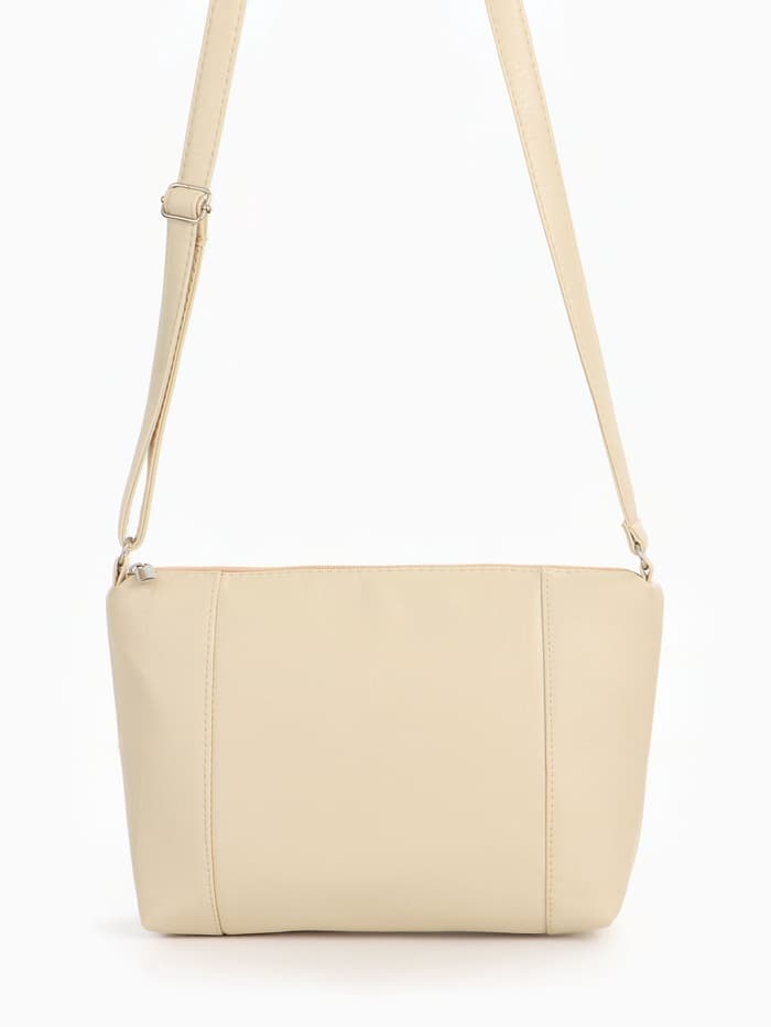 Сумка женская кросс-боди на молнии, 22×8×19 см, бежевая