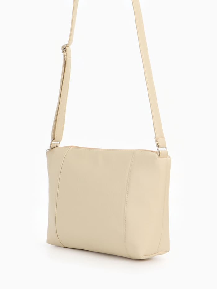 Сумка женская кросс-боди на молнии, 22×8×19 см, бежевая