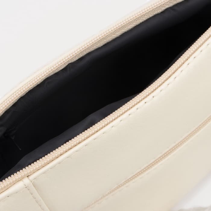 Сумка женская кросс-боди на молнии, 22×8×19 см, бежевая