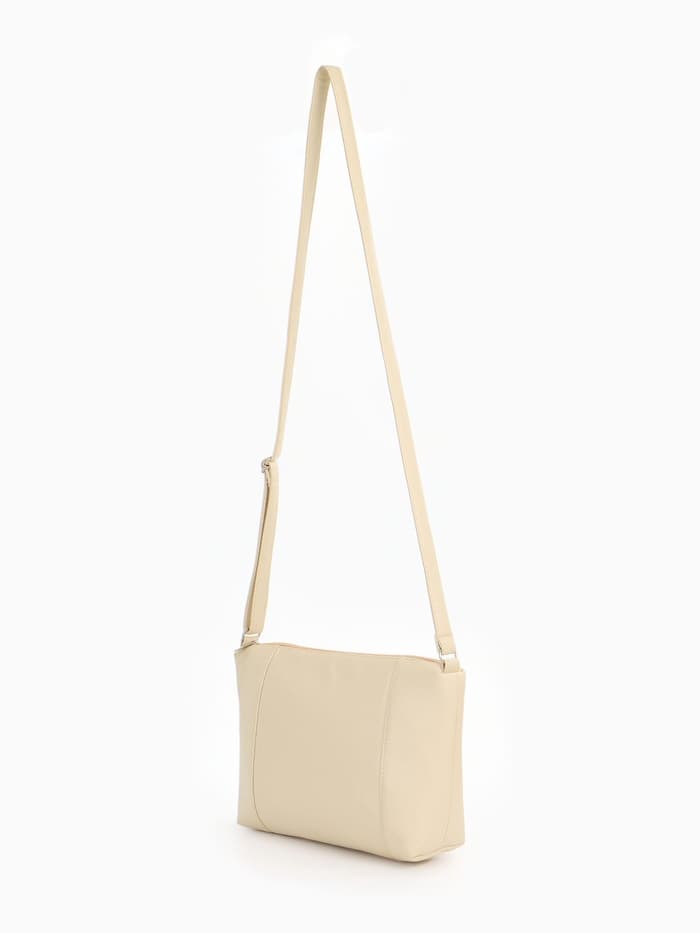 Сумка женская кросс-боди на молнии, 22×8×19 см, бежевая