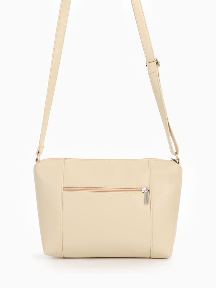 Сумка женская кросс-боди на молнии, 22×8×19 см, бежевая