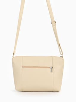 Сумка женская кросс-боди на молнии, 22×8×19 см, бежевая