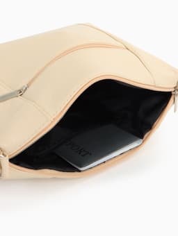Сумка женская кросс-боди на молнии, 22×8×19 см, бежевая