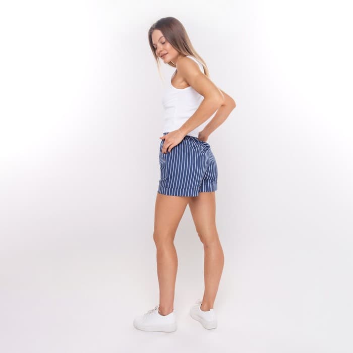 Шорты женские повседневные, синие, размер 46