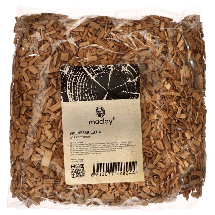 Щепа для копчения Maclay «Вишня», 200±20 г