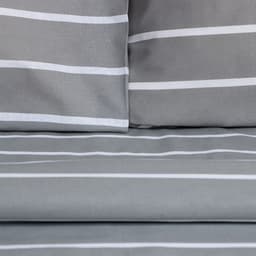 Постельное бельё евро «Этель» Gray stripes, поплин, серое