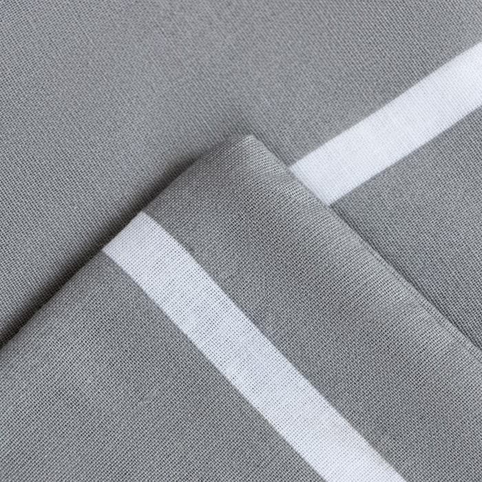 Постельное бельё евро «Этель» Gray stripes, поплин, серое