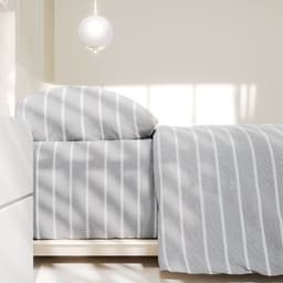 Постельное бельё евро «Этель» Gray stripes, поплин, серое