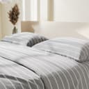 Постельное бельё евро «Этель» Gray stripes, поплин, серое