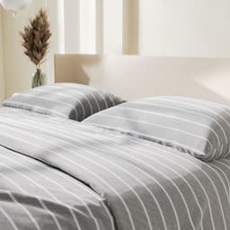 Постельное бельё евро «Этель» Gray stripes, поплин, серое