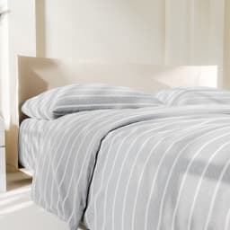 Постельное бельё евро «Этель» Gray stripes, поплин, серое