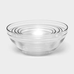 Салатники Доляна «Классика» с крышками, набор 5 шт.: 900/500/350/200/130 мл, стекло, голубые