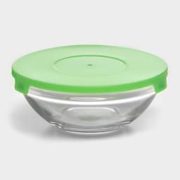 Салатники Доляна «Классика», с крышками, набор 5 шт.: 900 /500/350/200/130 мл, стекло, зелёные