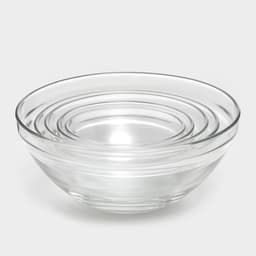 Салатники Доляна «Классика», с крышками, набор 5 шт.: 900 /500/350/200/130 мл, стекло, зелёные