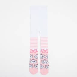 Колготки детские «Мари», Коты аристократы, рост 98-104 см, белые, розовые