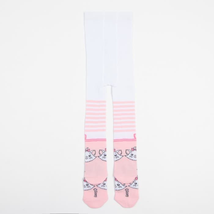 Колготки детские «Мари», Коты аристократы, рост 98-104 см, белые, розовые