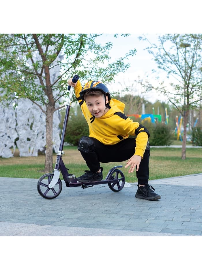 Самокат GRAFFITI, складной, колёса PU 200 мм, ABEC 7, цвет чёрный