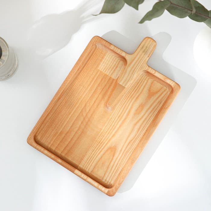 Доска - блюдо для подачи сервировочная Adelica «Лопата», 25×16.7×1.8 см, пропитано минеральным маслом, дерево берёза