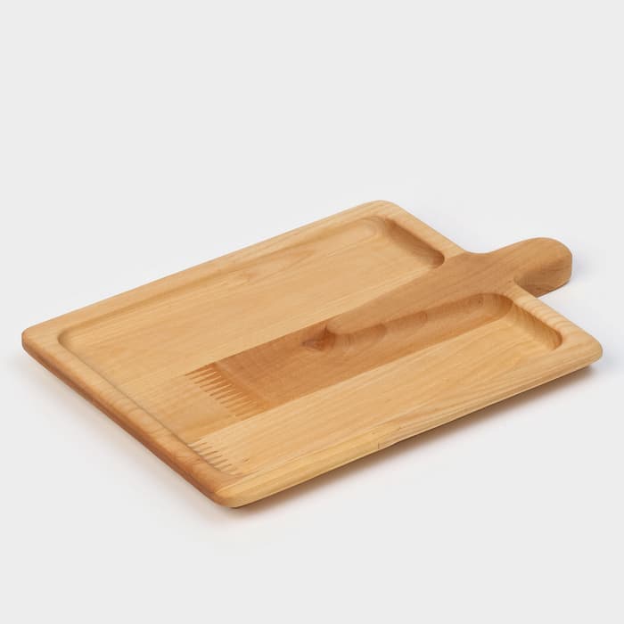 Доска - блюдо для подачи сервировочная Adelica «Лопата», 25×16.7×1.8 см, пропитано минеральным маслом, дерево берёза