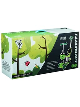 Самокат 5 в 1 GRAFFITI, колёса световые PU 120/80 мм, синий