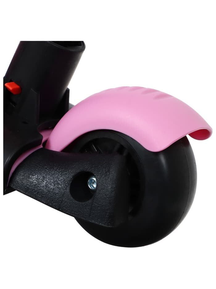 Самокат 5 в 1 GRAFFITI, колёса световые PU 120/80 мм, розовый