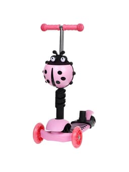 Самокат 5 в 1 GRAFFITI, колёса световые PU 120/80 мм, розовый