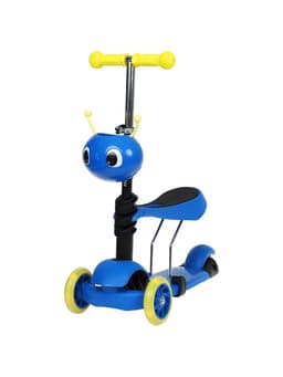 Самокат 2 в 1 GRAFFITI, с корзинкой, колёса PU 120/75 мм, синий