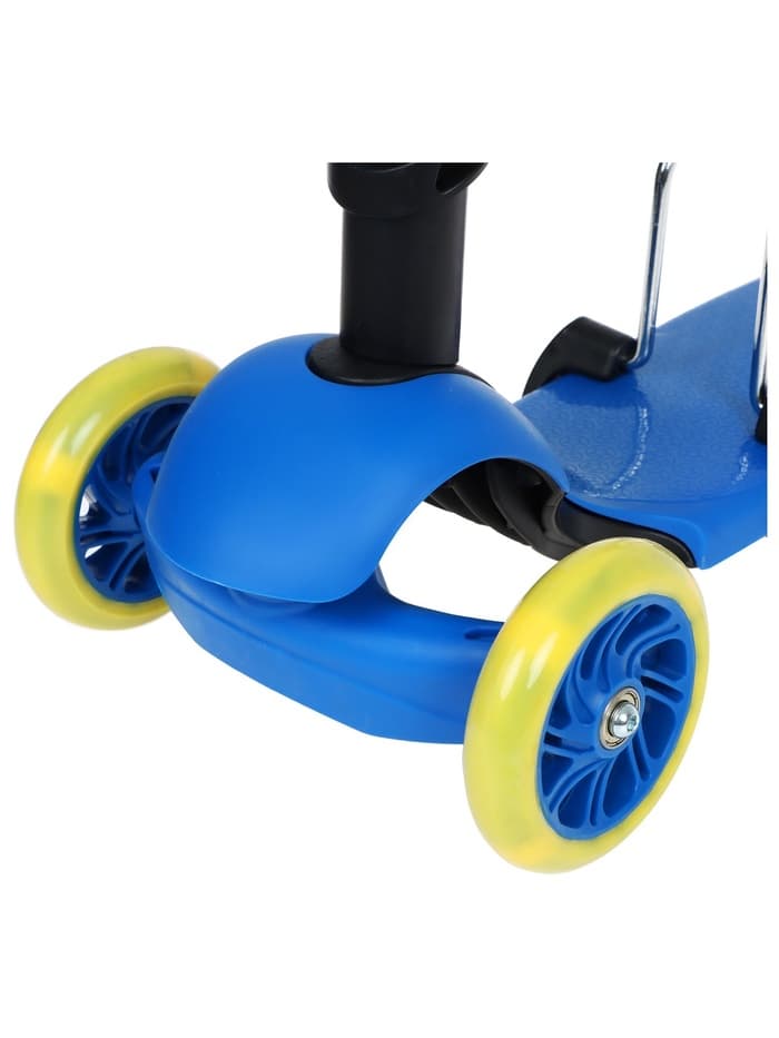 Самокат 2 в 1 GRAFFITI, с корзинкой, колёса PU 120/75 мм, синий