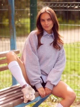 Свитшот женский MINAKU: Casual Collection цвет светло-серый меланж, размер 46-48