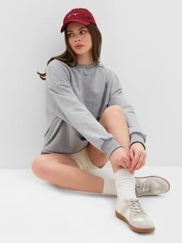 Свитшот женский MINAKU: Casual Collection цвет светло-серый меланж, размер 46-48