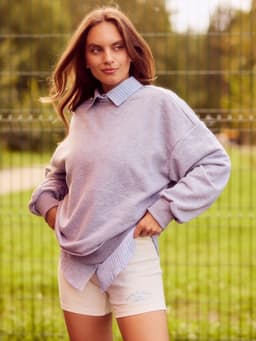 Свитшот женский MINAKU: Casual Collection цвет светло-серый меланж, размер 50-52