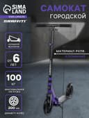Самокат городской GRAFFITI, складной, колёса PU 200, 86A, ABEC 9, подножка, цвет фиолетовый