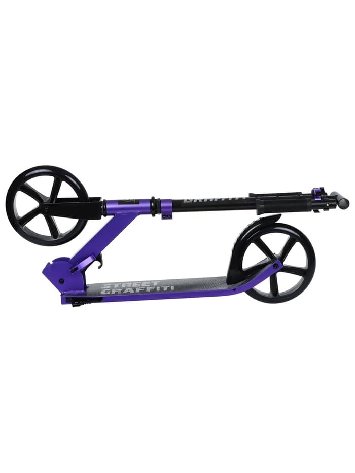 Самокат городской GRAFFITI, складной, колёса PU 200, 86A, ABEC 9, подножка, цвет фиолетовый