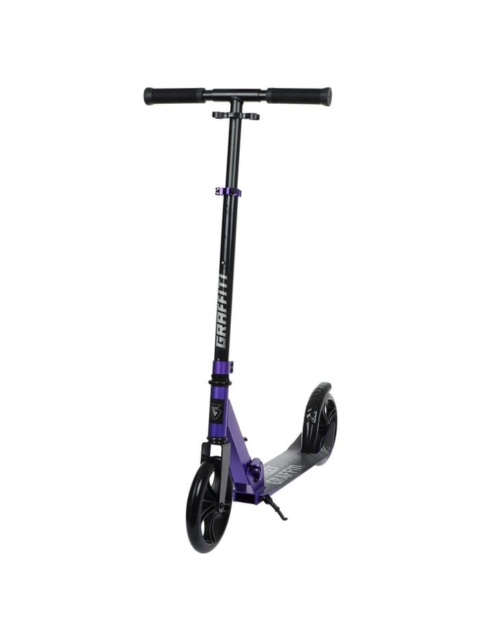 Самокат городской GRAFFITI, складной, колёса PU 200, 86A, ABEC 9, подножка, цвет фиолетовый