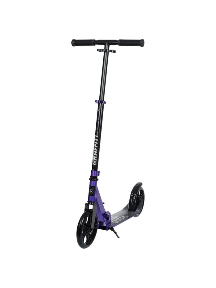 Самокат городской GRAFFITI, складной, колёса PU 200, 86A, ABEC 9, подножка, цвет фиолетовый