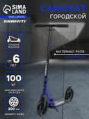 Самокат городской GRAFFITI, складной, колёса PU 200, 86A, ABEC 9, подножка, цвет синий