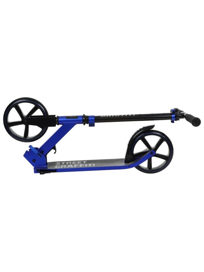 Самокат городской GRAFFITI, складной, колёса PU 200, 86A, ABEC 9, подножка, цвет синий