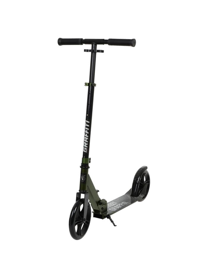 Самокат городской GRAFFITI, складной, колёса PU 200, 86A, ABEC 9, подножка, цвет хаки